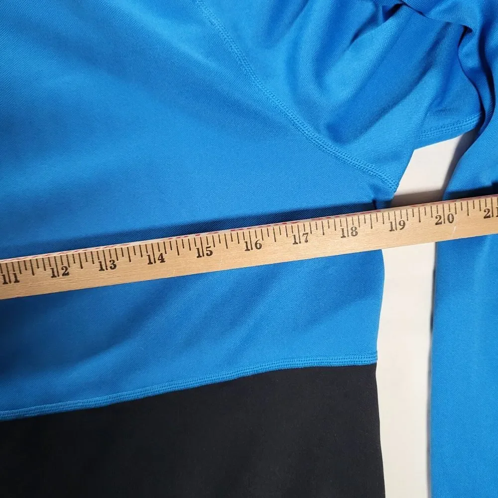 Nike Running Dri-Fit Men's Medium Blue Black‎ 1/4 Zip Pullover Thumbholes